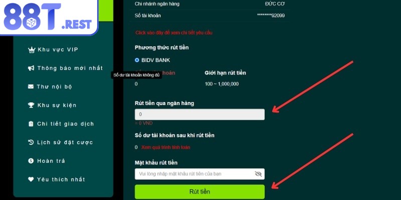Một số thao tác sai từ phía hội viên làm gián đoạn giao dịch